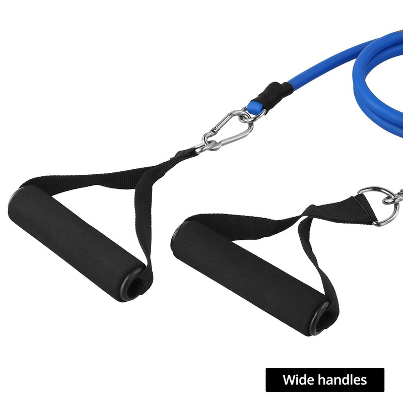 QWORK® 5Pcs Resistance Bands Set, 150LB/68kg Strength, with 2 Foam