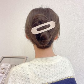 Flat Claw Clips French Hair Barrettes for Women Girls Large Duckbill Hair Clips for Thick Long Hair Oval Hair Grip for Womens Alligator Clips for Hair Accessories 2PCS