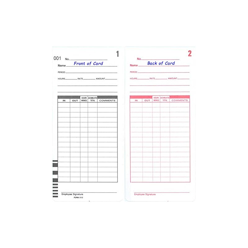 1000 Genuine Compumatic X10 Time Cards for XL1000 and XL1000e
