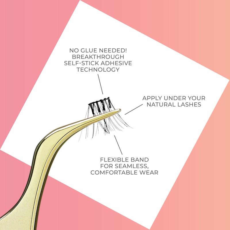 KISS imPRESS Falsies Press On Self Adhesive Eyelashes, 10mm-12mm Natural
