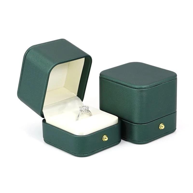 Caja de anillo de compromiso - Promesa, Regalo, Alajero Elaborado