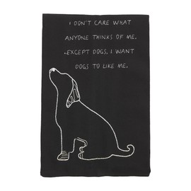 Mud Pie Embroidered Dog Towel, Don't Care, 26" x 16.5"