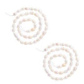 Hobbspring 2 Strands Seashell Natural Pearl Beads Cultured Freshwater Strands White Irregular String of Pearls for Earrings Necklaces Bracelets Jewelry Making