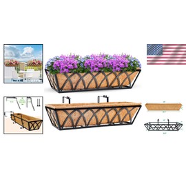 24-Inch Rust-Resistant Planter Box Set with Coco Liner for Indoor/Outdoor Use