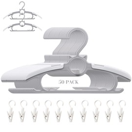 Gencuoir Baby Nursery Closet Hangers, Non-Slip and Extendable Laundry Infant Pant Hanger for Newborn Clothes 50pcs Grey Hangers11-14'' Adjustable Children Coat Hanger for Girl Boy Toddler Kids Child