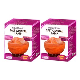 IndusClassic Fire Bowl Himalayan Crystal Salt Lamp Ionizer Air Purifier 2 Pack