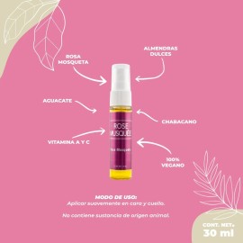 Aceite Facial De Rosa Mosqueta Con Vitamina C 30ml Prettan