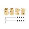 sourcing map Hex Coupler 8mm Bore Motor Hex Brass Shaft