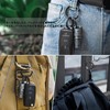 TISUR Titanium Carabiner Round Key Chain Key Ring (Black/Round Clip