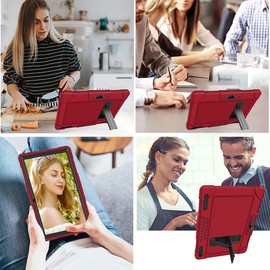 Mignova Case for 10 inch Pritom M10 /quntiCO Y10 /Digiland DL1036 /Voger priorpad X100 /VUCATIMES N10/Gateway 10.1 HD Tab Case with Stand Rubber Hybrid High Impact Drop Proof Case (Red+Black)