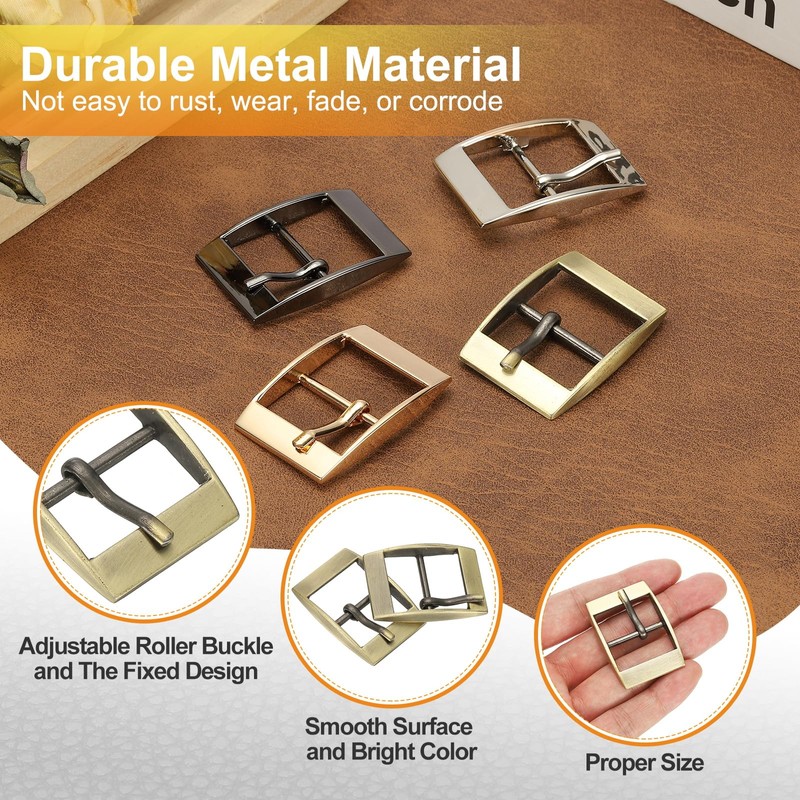 PATIKIL Bronze Metal Single Prong Buckle, 6 Pcs 1 Inch