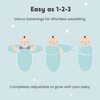 CuddleBug Swaddles for Newborns (3-Pack) - 100% Cotton Velcro Baby