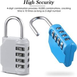 4Pieces Combination Padlocks 4 Digit Padlocks for Gym Locker Heavy Duty Weatherproof Combination Locks Outdoor for Fence Gate, Sheds, School Locker Padlocks (Blue + Yellow + Silver + Pink)