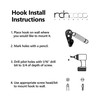 RCH Hardware HK-IR8398-70 Iron Orbit Wall Hook, 2.8 Inch, White