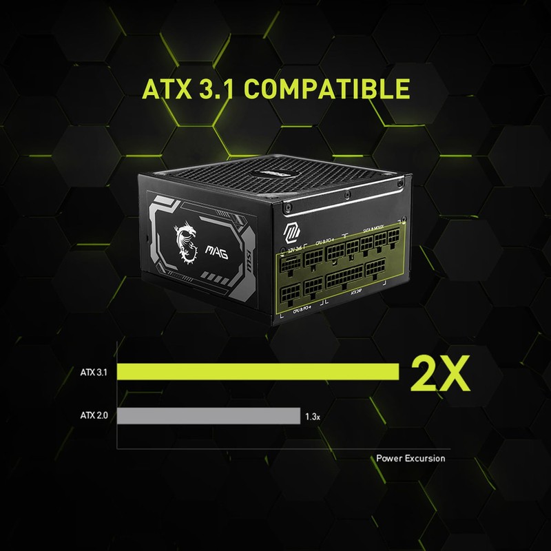 MSI MAG A1000GL PCIE 5 Gaming Power Supply - ATX
