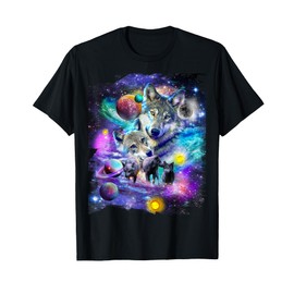 Cosmic Space Wolf, Wolves Family Howling, Galactic Howl T-Shirt