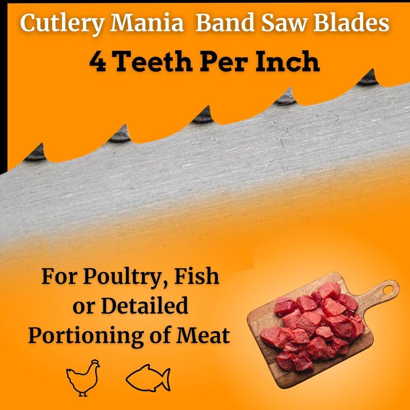 4 Pack Meat Band Saw Blade 5/8x.022x4TPIx 124"