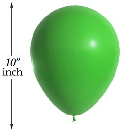 Party Decorations 10 inch Green Balloons Colorful Round Party Balloons for Safari Wild One Birthday Party Wedding Anniversary Baby Shower Decoration Supplies Pack of 25