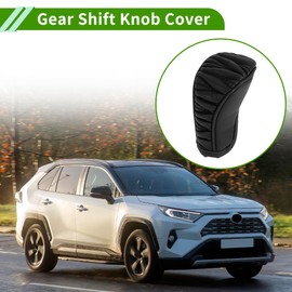 HOPESPANNER Universal 12.5x6.5cm/4.92"x2.56" Gear Shift Knob Cover Anti-Slip Stick Shifting Handle Protector Faux Leather 1 Pc Black