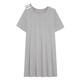 AVIIER 100% Cotton Hospital Gowns for Women Open Back Tear Away Post Shoulder Surgery Dress Adaptive Clothing Nightgowns Grey L