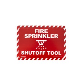 Quickstop Sign for Fire Sprinkler Shutoff Tool, Striking Visual with Big, White Words Against Red Background, Made of Weather and Tear Resistant Thick Plastic Material (7 x 10 Inches)