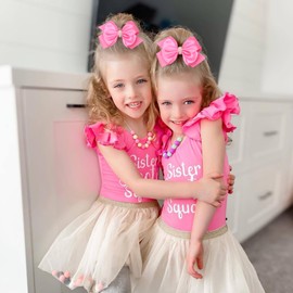 Zolyco Large Big 5 Inch Hair Bows for Girls Thick Ribbon Boutique Alligator Clips Hair Accessories for Baby Girls Toddlers Kids Teens 2 PCS (Hot Pink)