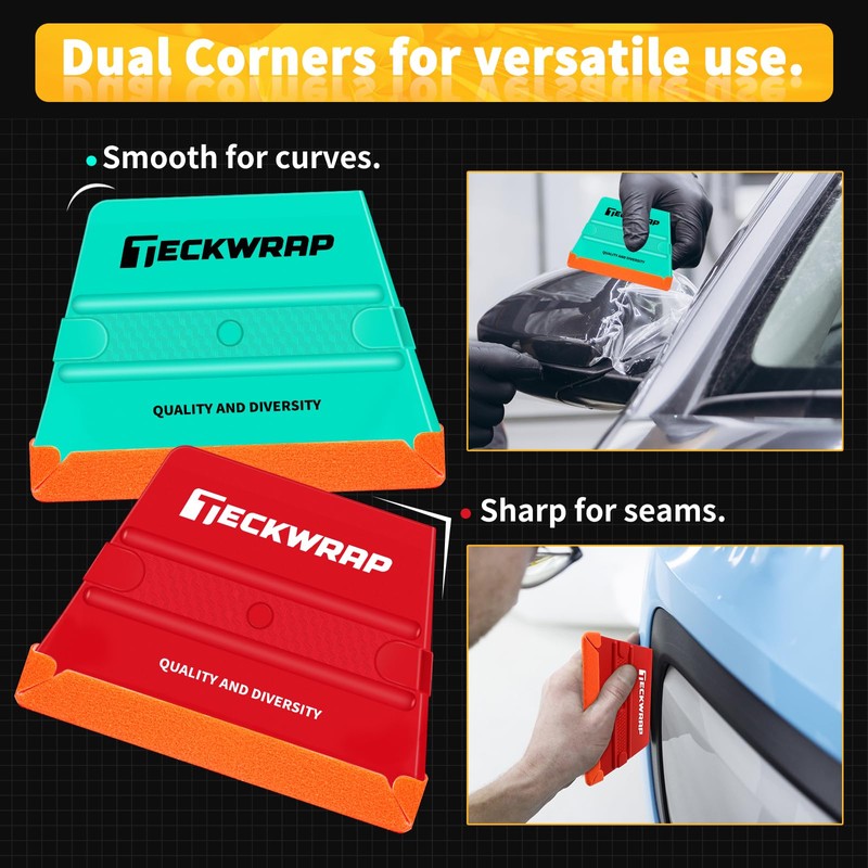 TECKWRAP Felt Squeegee for Vinyl Wrap, Pro Car Wrap Tool