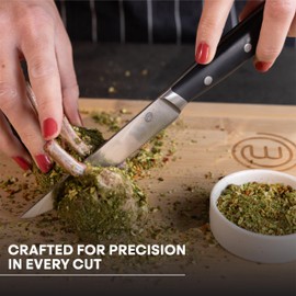 MasterChef Steak Knives Set of 6, High Carbon Stainless Steel Blades & Triple Riveted Handles, Perfect Gift