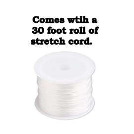 Assorted Loose Beads, Craft, Bracelet DIY, Beading Kit, Multi Colored Bulk Lot of 4mm 6/0 Seed Beads, Jewelry Making Kit (Beading Kit with Stretch Cord)