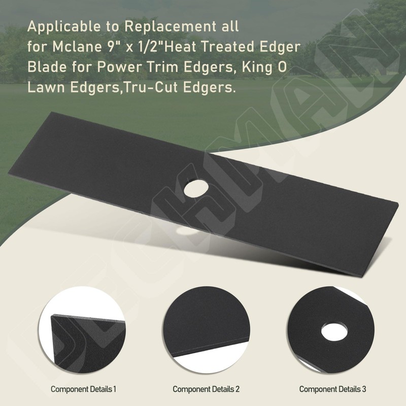 Universal 9" x 2" w 1/2 Hole Edger Blade Compatible