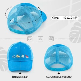 WATAME Summer Toddler Baseball Cap Adjustable Kids Trucker Hat Mesh Baseball Caps for Baby Boys Girls Sun Hat (CA/US, Age, 3 Years, 6 Years, C-Blue)