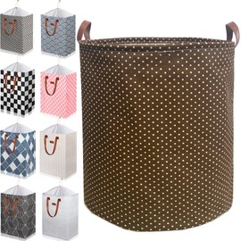 TeLUVHome 80L Waterproof Laundry Hamper in Family Leather Handle Laundry Basket in Dormitory Collapsible Laundry Bag in Nursery (96-Satisfied laundry hampers, 80L)