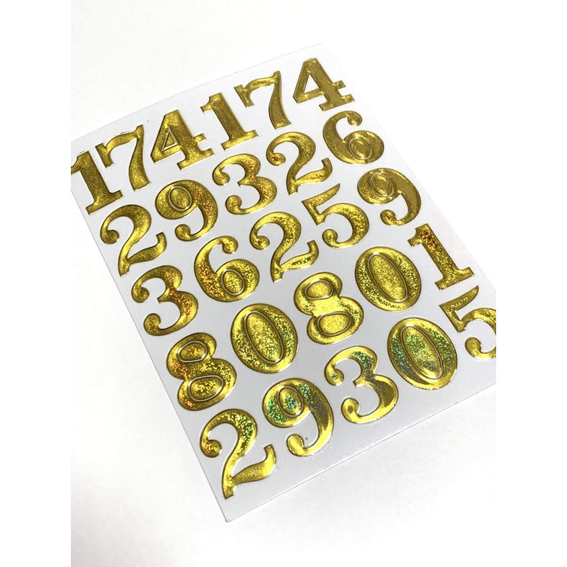 XIAXIN TSS-607G [Waterproof PVC Glitter Processing] Number Sticker Set, Weatherproof,
