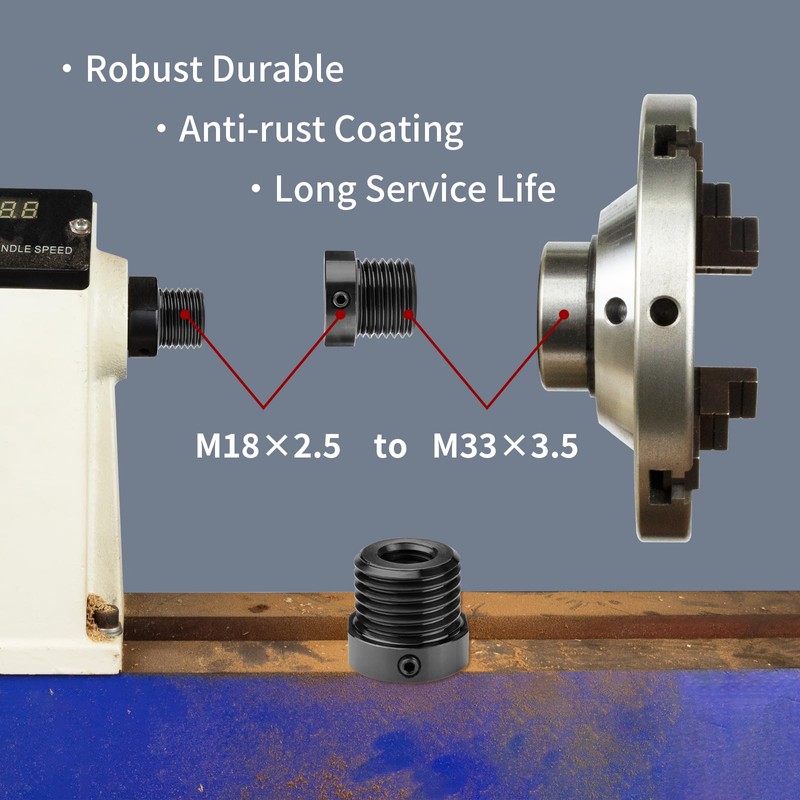 DEEFIINE Woodworking Spindle Adapter Converts M18 x 2.5mm to M33