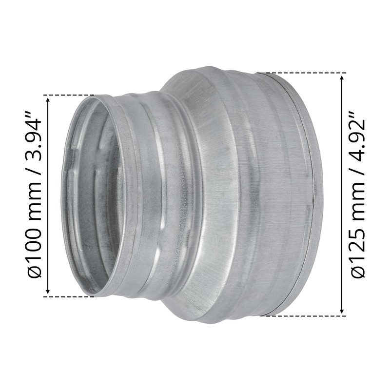 HVAC OV 5" to 4" Inch Round Duct Reducer -