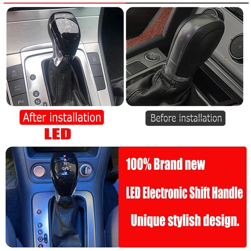 Yoegerery Electronic Shift Handle LED Gear Shift Knob for VW