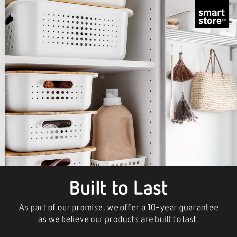SmartStore 13L Recycled Plastic Storage Basket with handles - Taupe