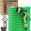 Garden 100ft Expandable Rubber Garden Hose 10-Function Spray Nozzle Lightweigh