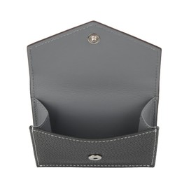 Valorex Women's Men's Small Wallet Trifold Italian Togo Leather Compact Card Storage, gray