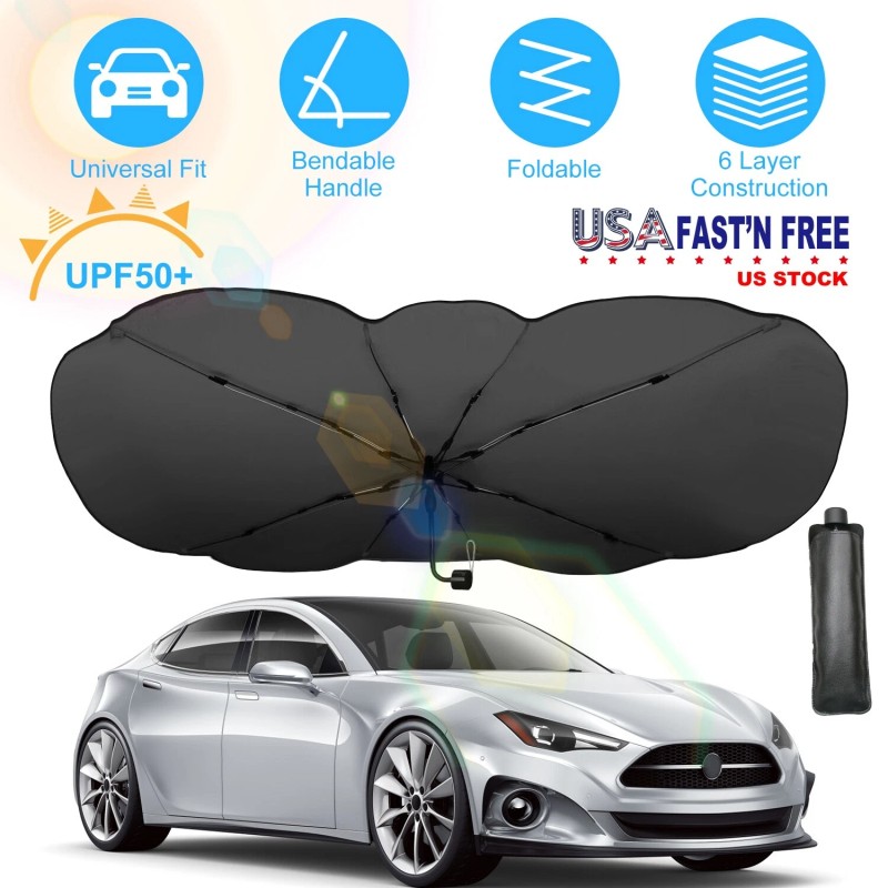 Foldable Car Umbrella Cover Protect Vehicle from UV Sun UPF50+