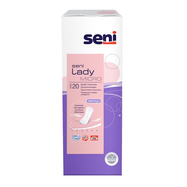 Seni 10272 Lady Micro Incontinence Pads with 1 Drop, Pack of 20