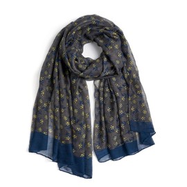 QIUTIMIY Lightweight Scarves Floral Cotton Scarf for Women Fashion Shawl Wraps Thin Fall Winter Neck Scarves(Flower Scarf 36)