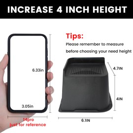 MYMULIKE Bed Risers 4 inch,6 inch, 8 inch, Oversized Furniture Risers, Support Up to 6000 Lbs, Lift 4 inch for Couch, Sofa, Table,Chair Black 8 Pack