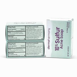 Dermaharmony- Jabón en barra para el acné con 10% de azufre (4 oz) - 3 barras