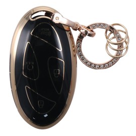 BYOBYO Key Fob Cover Key Fob Shell with Keychain for Hyundai, Soft TPU Smart Keys Case Holder Car Key Case Protection Fits for 2023 2024 Hyundai Ioniq 6 Grandeur GN7 KONA