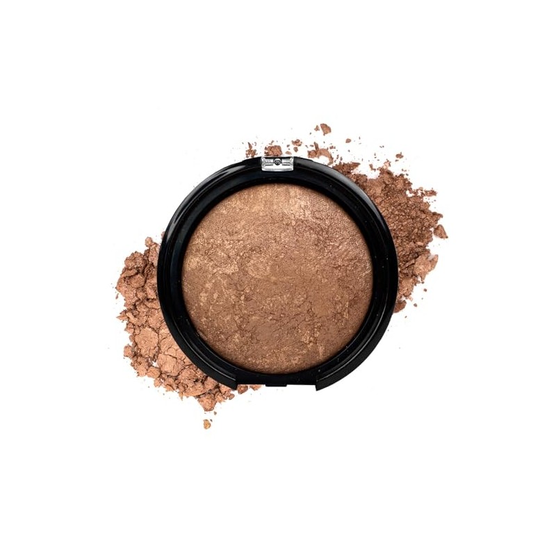 Palladio Baked Bronzer, altamente pigmentado y fácil de mezclar, brillo