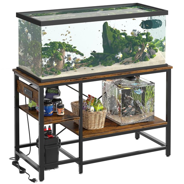 Bestier 55 Gallon Fish Tank Stand with Power Outlet, 49x13