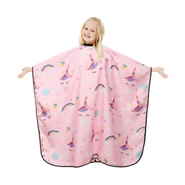 Zasjon Hairdressing Cape Children's Hair Cutting Cape with Adjustable Snap Closure, Haircut Cape Hairdressing Accessories Cartoon Hairdressing Cape for Children Hair Cutting Accessories Barber Cape
