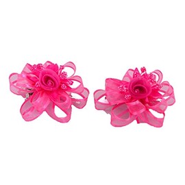 Organza Hair Clip Set (Fuchsia)