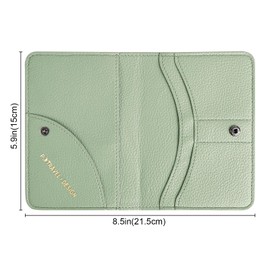 Lychii Passport Protective Case, Passport Holder for Men and Women, PU Leather Travel Wallet Organiser for Credit Cards, ID and Travel Documents, gray, Fastened